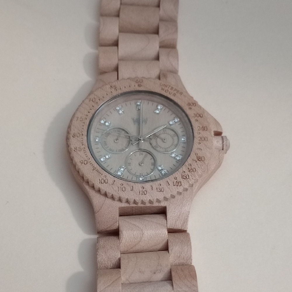 Wooden Watch with Crystal Accents